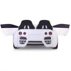 Дитяче ліжко машина GTR White 190х90 см з підсвіткою, музикою, шкіряний салон, пультом